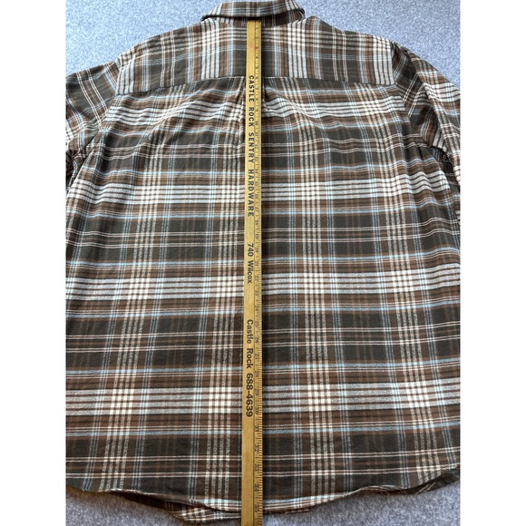Mens OAK HILL 3XL Brown Flannel Long Sleeve Button Up Shirt 3XL - Picture 6 of 6